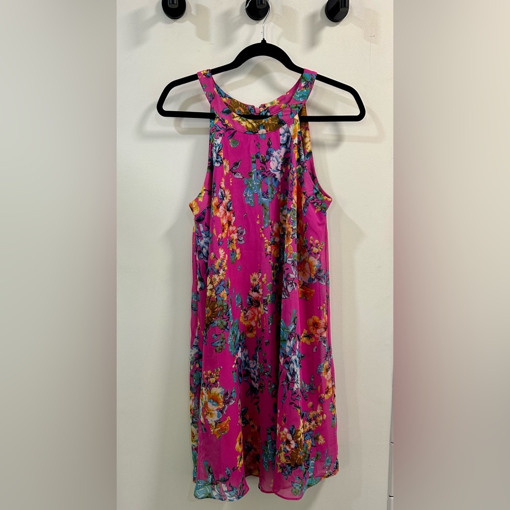 Betsey Johnson Pink Floral halter dress, 8